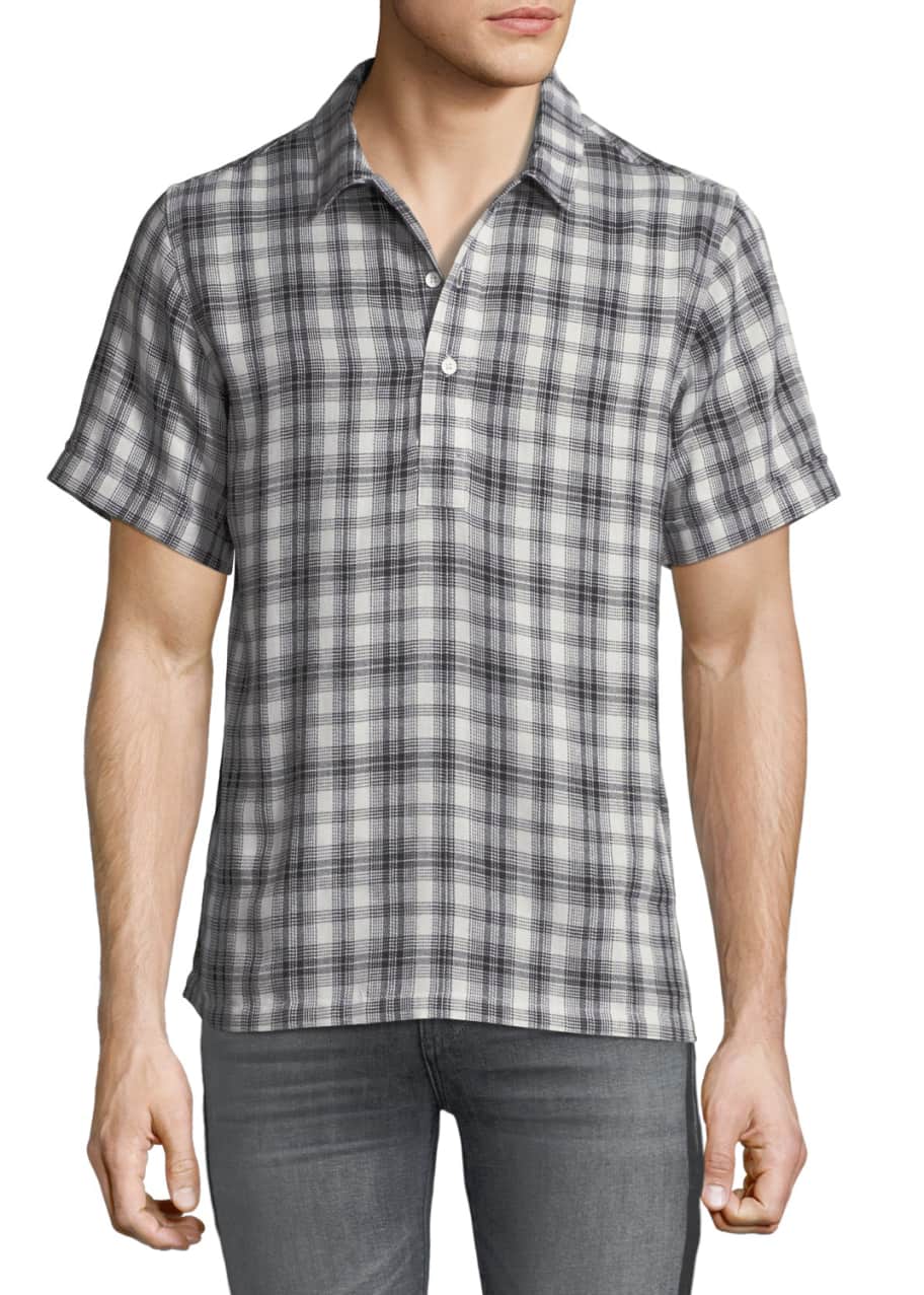 Image 1 of 1: Men's Ashkelon Plaid Polo Shirt