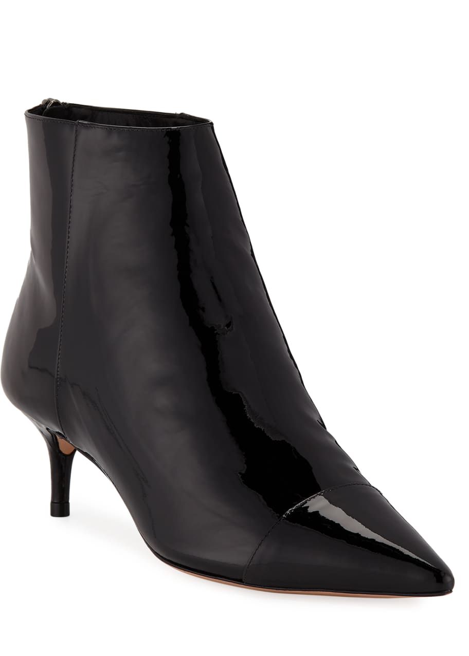 Kittie Leather Patent Point Toe Booties