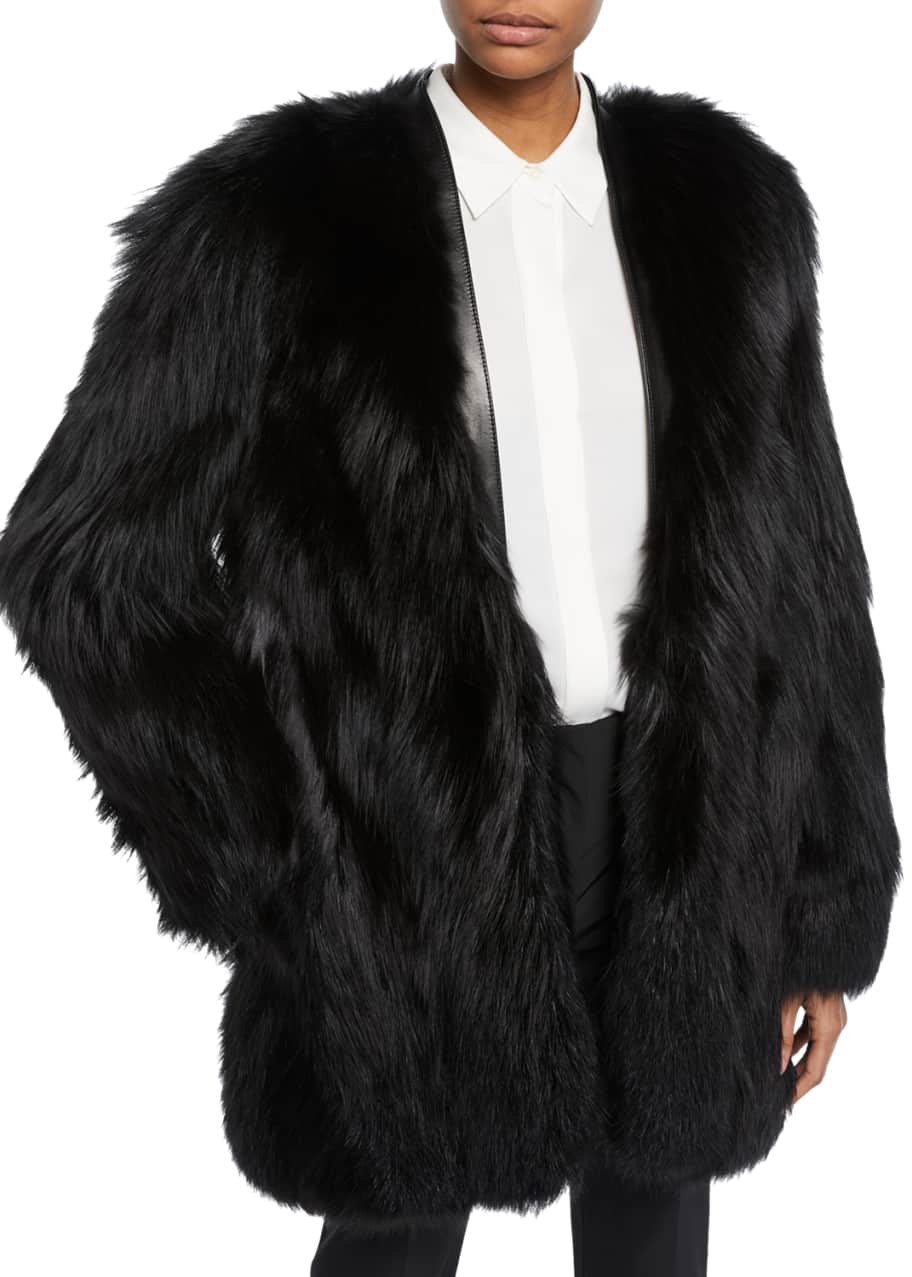 Saint laurent fur clearance jacket