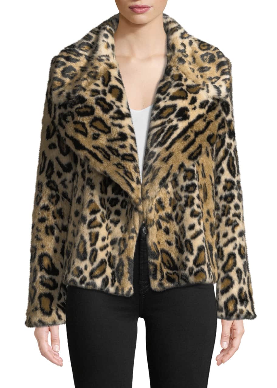 Milly Cheetah-Print Faux-Fur Jacket ...