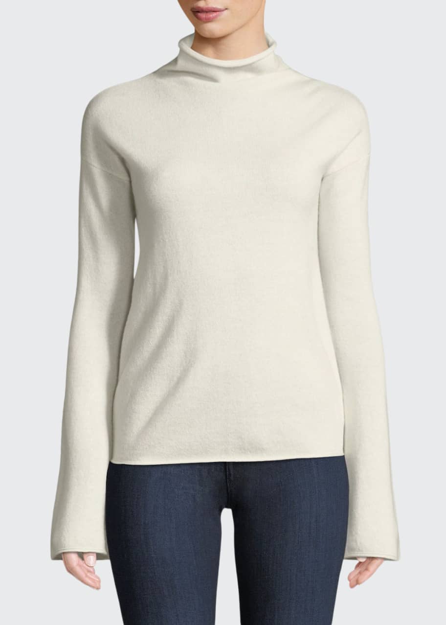 Bell sleeve mock neck sweater sales