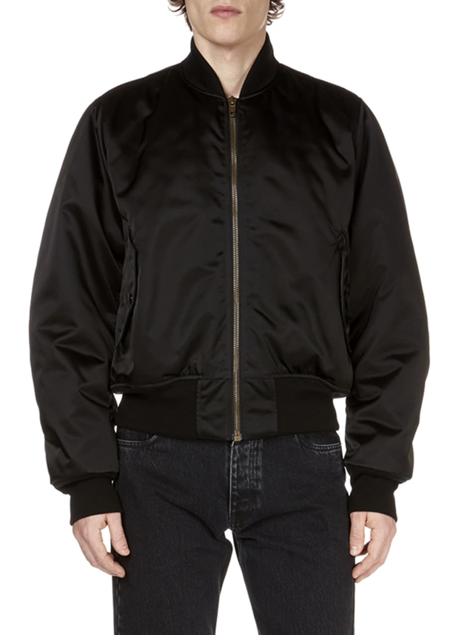 Balenciaga Men s Campaign Logo Bomber Jacket Bergdorf Goodman
