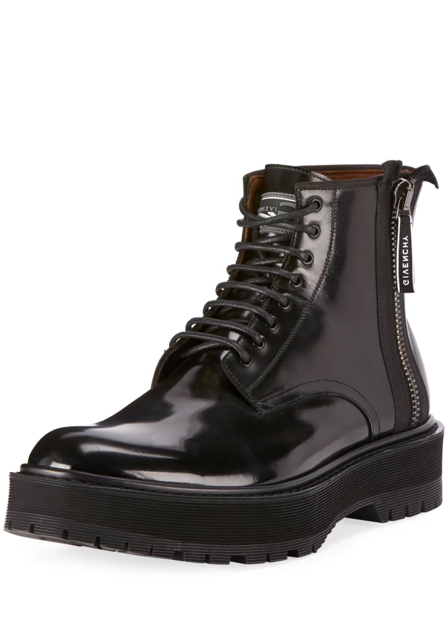 Givenchy Men s Camden Patent Leather Utility Boots Bergdorf Goodman