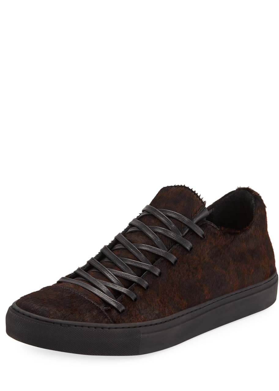 John Varvatos Men s Reed Leopard Calf Hair Low Top Sneakers