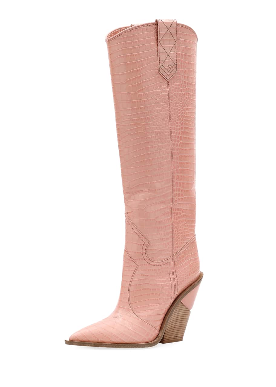 Pink fendi cowboy boots top