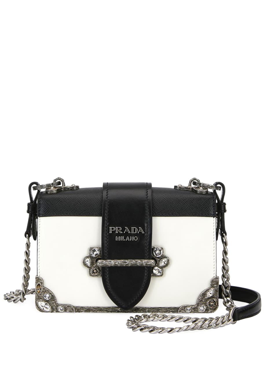 Prada cahier embroidered shoulder 2024 bag