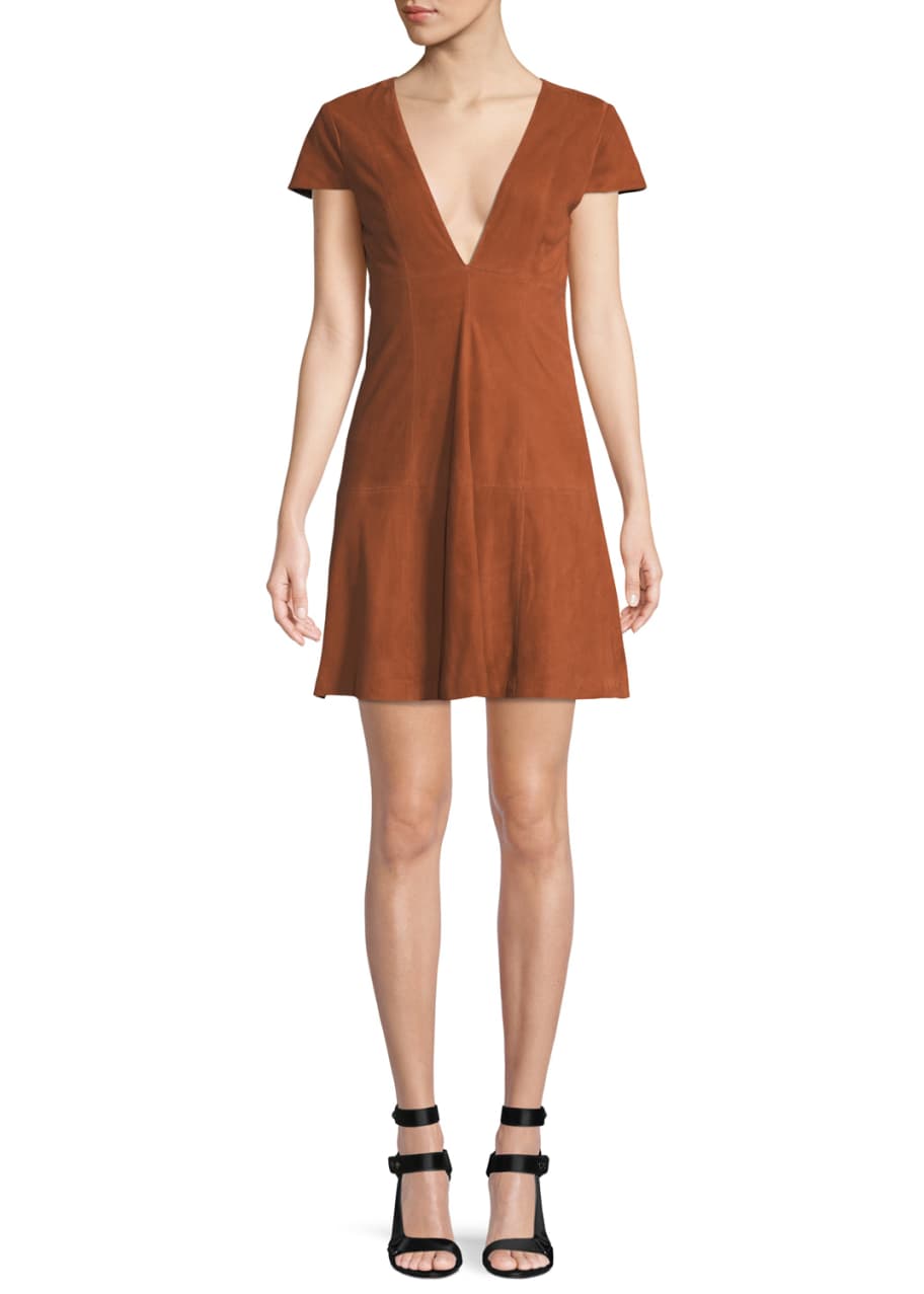 Alice and olivia suede dress sales