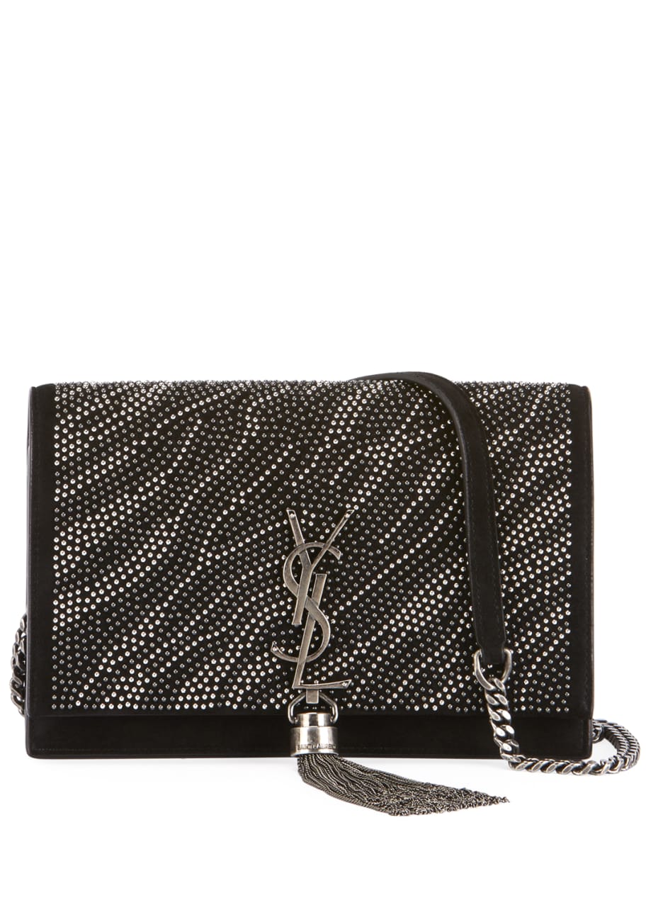 Saint Laurent Kate Monogram YSL Zebra Crystal Beaded Tassel Chain
