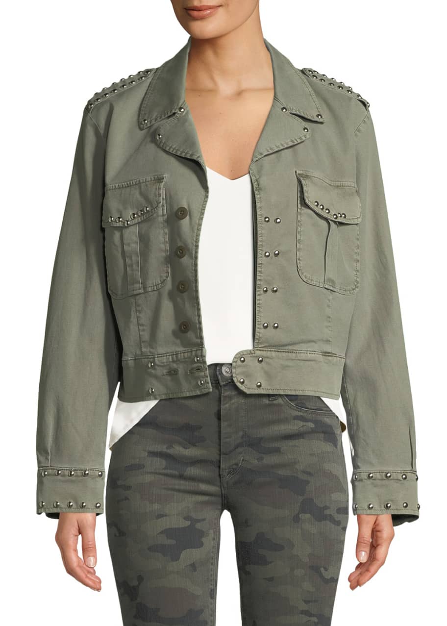 Hudson studded leather jacket top