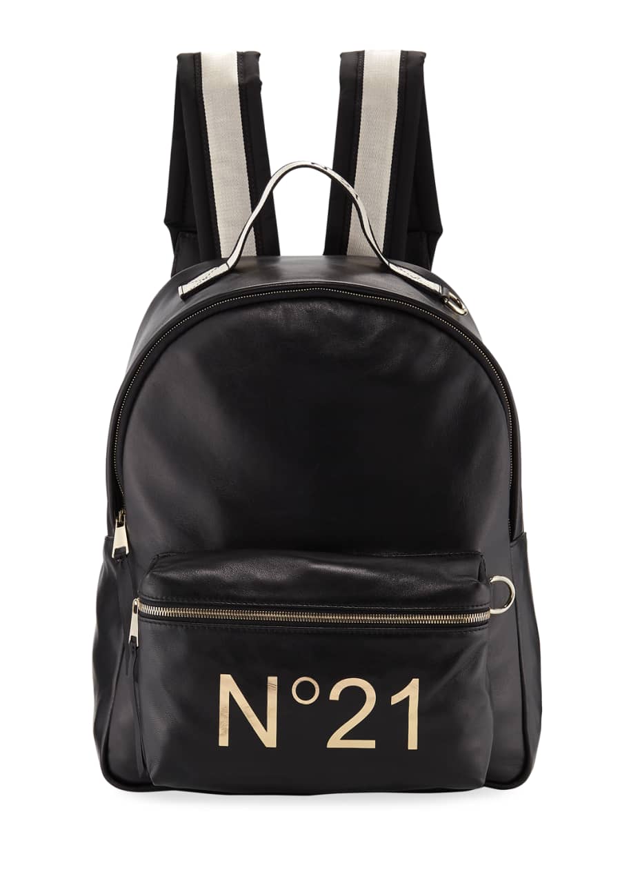 No. 21 Tall Leather Logo Backpack - Bergdorf Goodman