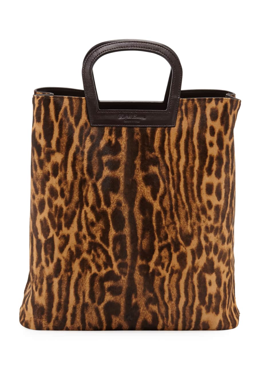 Ralph Lauren Ocelot Leopard-Print Calf Hair Horseshoe Tote Bag ...