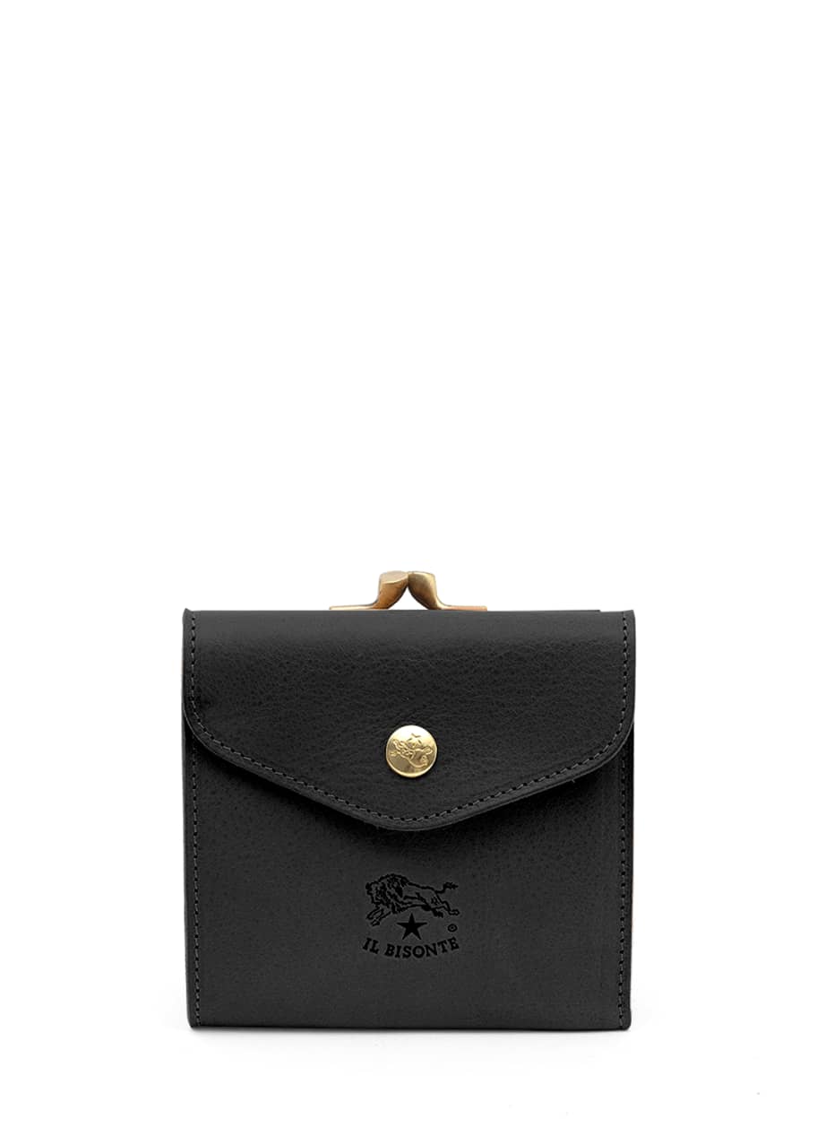 Il Bisonte Leather Snap and Flap Wallet, Black - Bergdorf Goodman