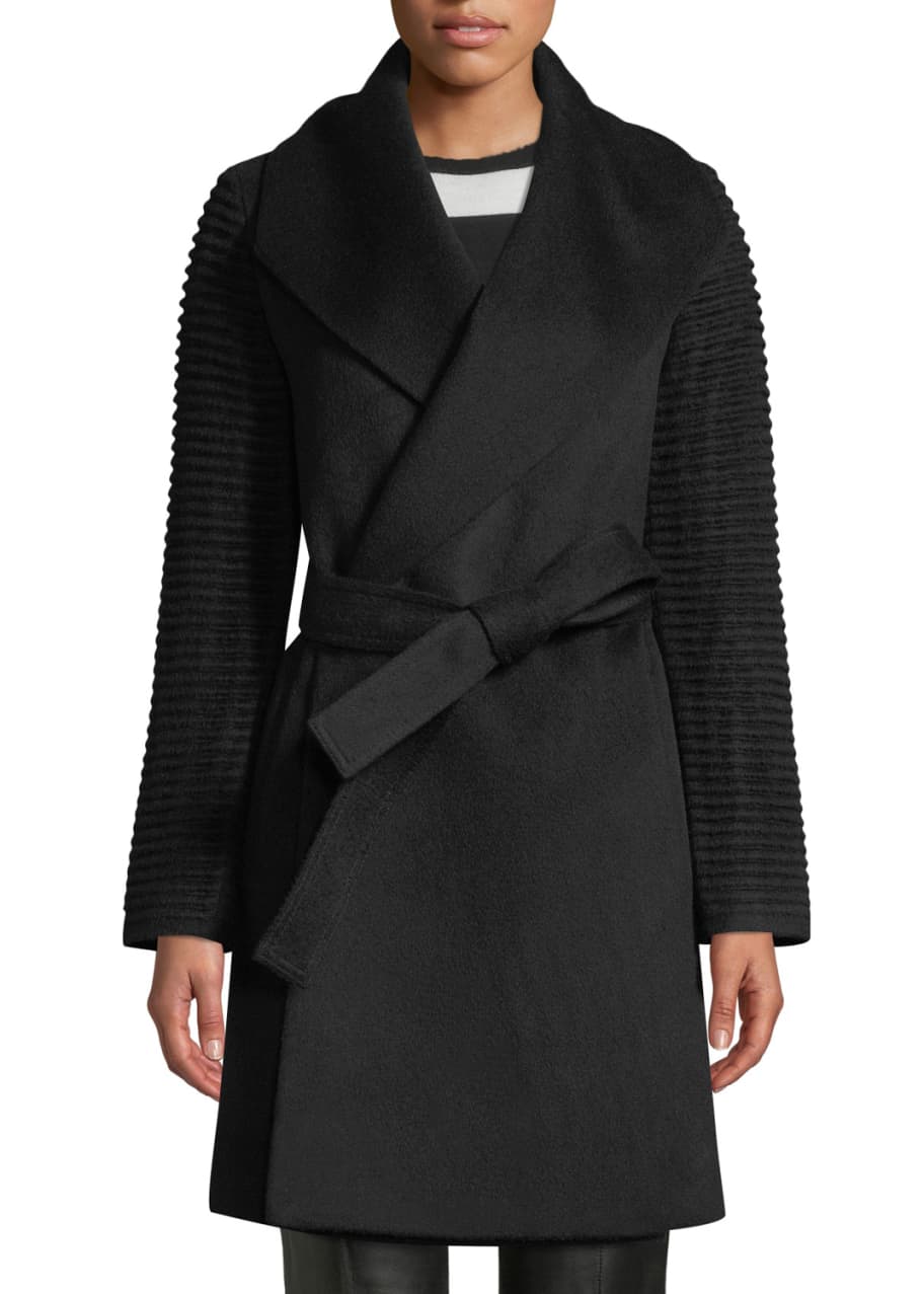 Sentaler wrap coat clearance with ribbed sleeves