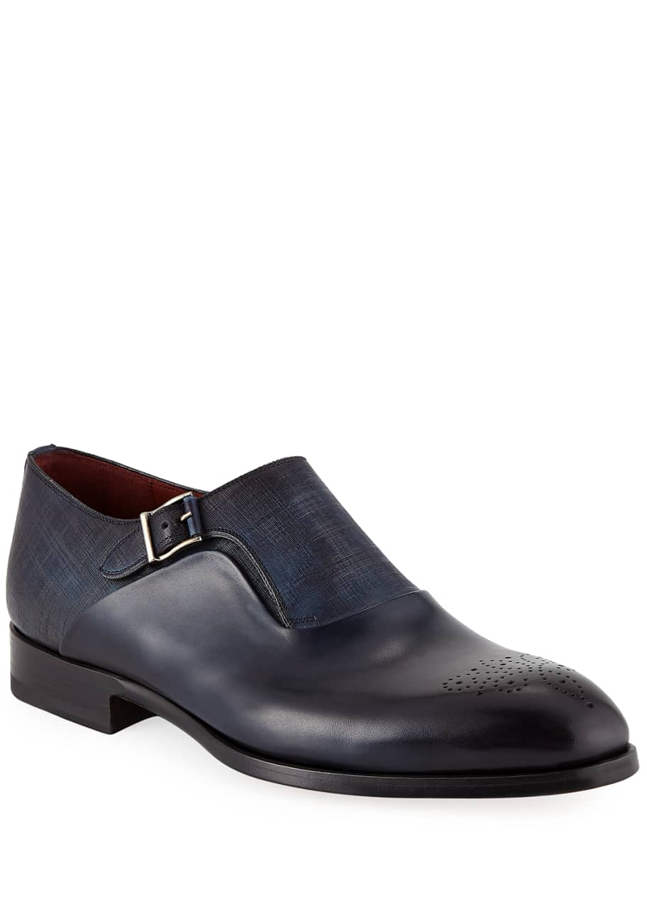 Image 1 of 1: Textured Monk Strap Shoes
