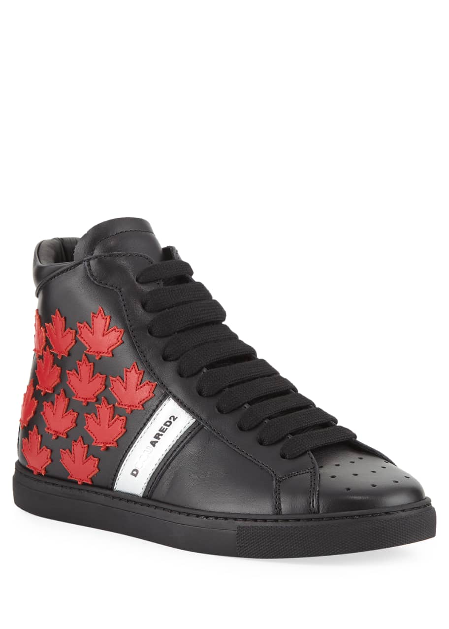 Dsquared2 High-Top Sneakers w/ Maple Leaf Patches - Bergdorf