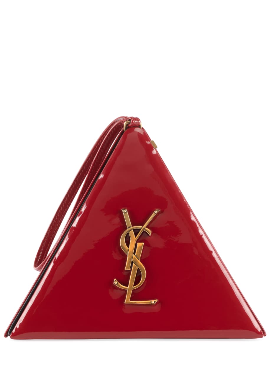 Saint Laurent Monogram YSL Patent Pyramid Clutch Bag - Bergdorf