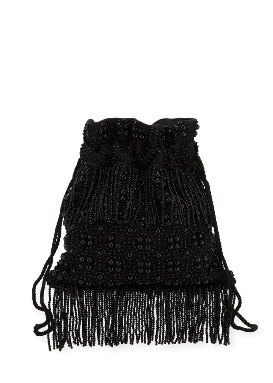 Staud Lance Beaded Bag with Fringe Bergdorf Goodman