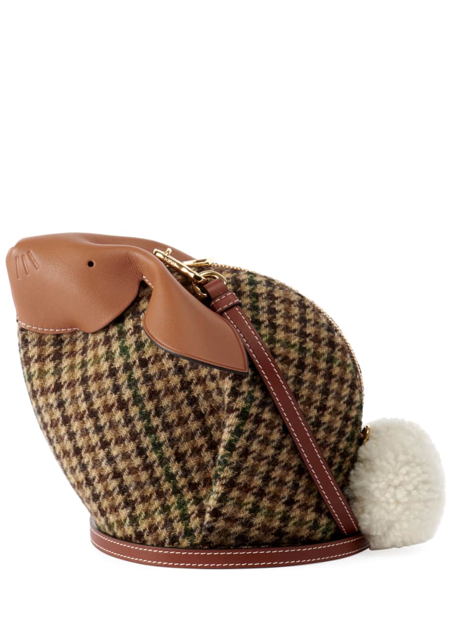Loewe Bunny Tweed Mini Crossbody Bag Green Pattern Bergdorf Goodman
