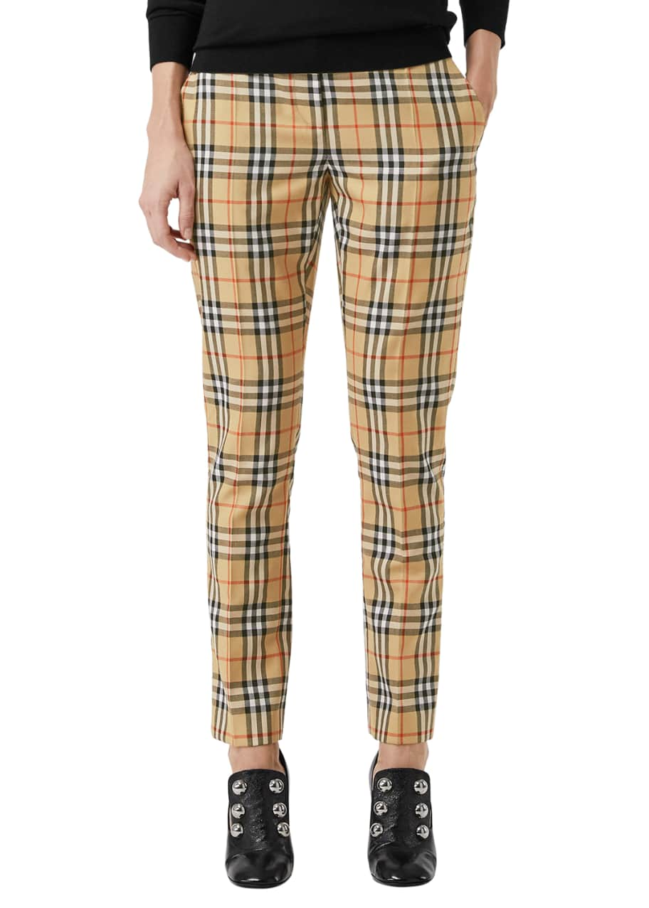 Total Hare blive forkølet Burberry Hanover Plaid Wool Cigarette Pants - Bergdorf Goodman