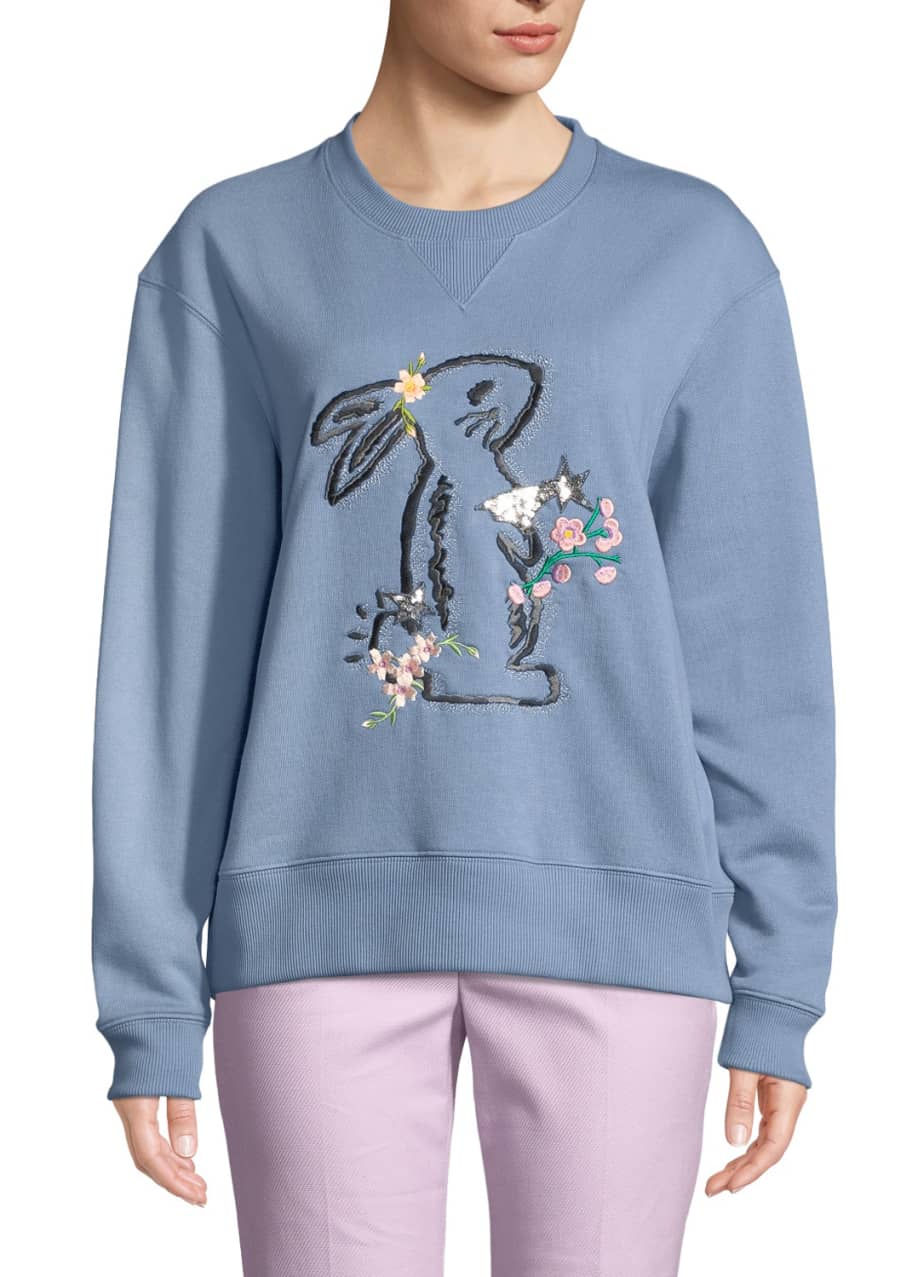 Coach x Selena Gomez Bunny Oversized Embroidered Sweatshirt