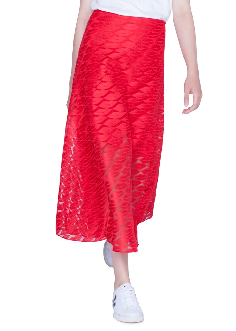 Embroidered best sale lips skirt