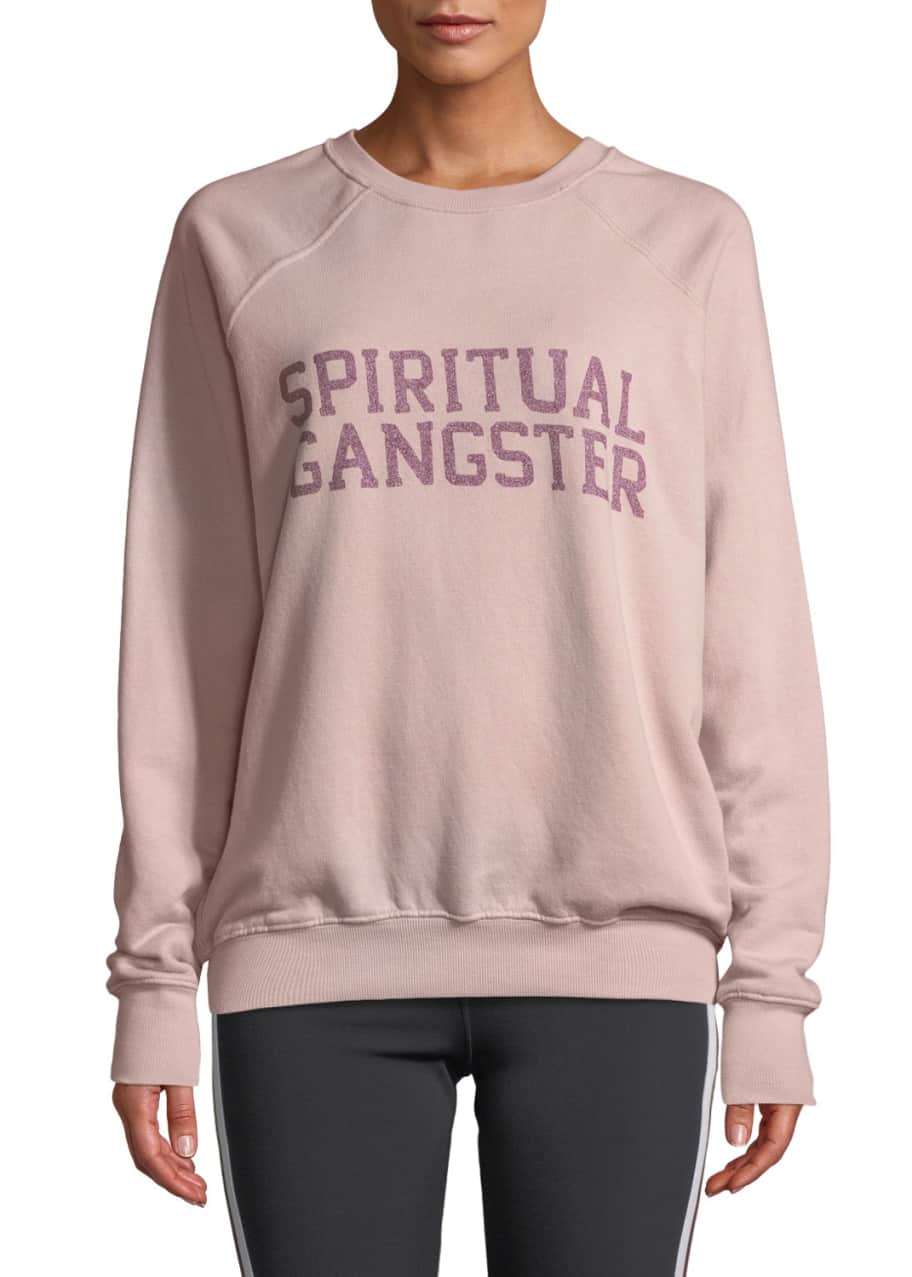 Spiritual gangster pink sweatshirt cheap