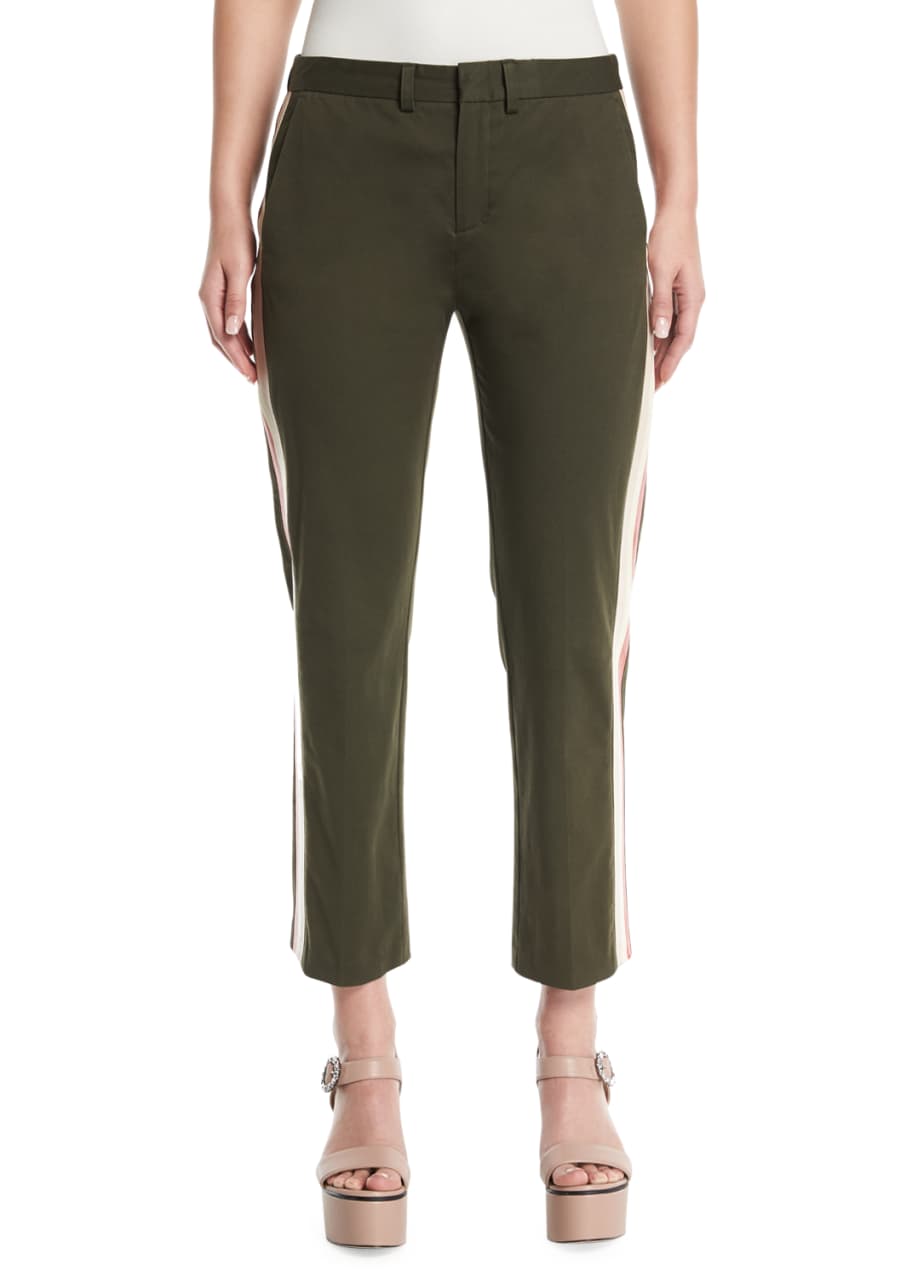 Image 1 of 1: Honore Cropped Pants with Side-Stripes
