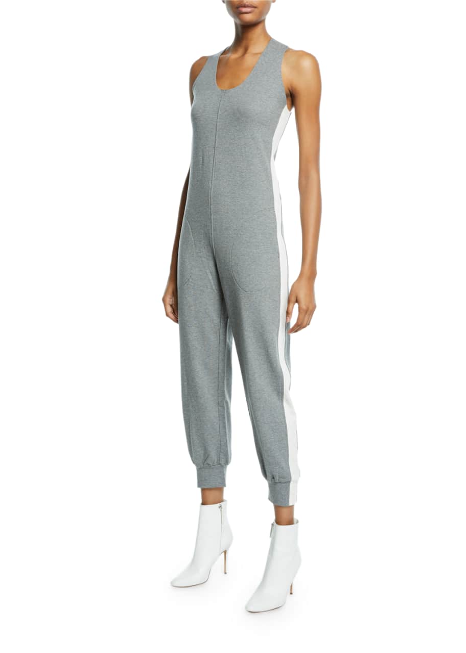 Norma kamali side sales stripe jumpsuit