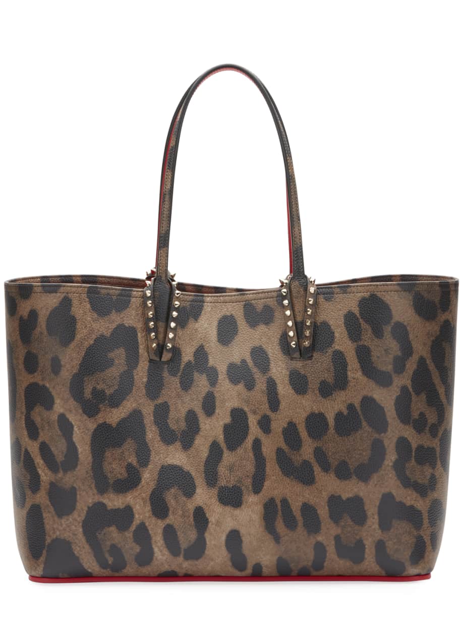 Cabata leopard print calfskin leather tote clearance