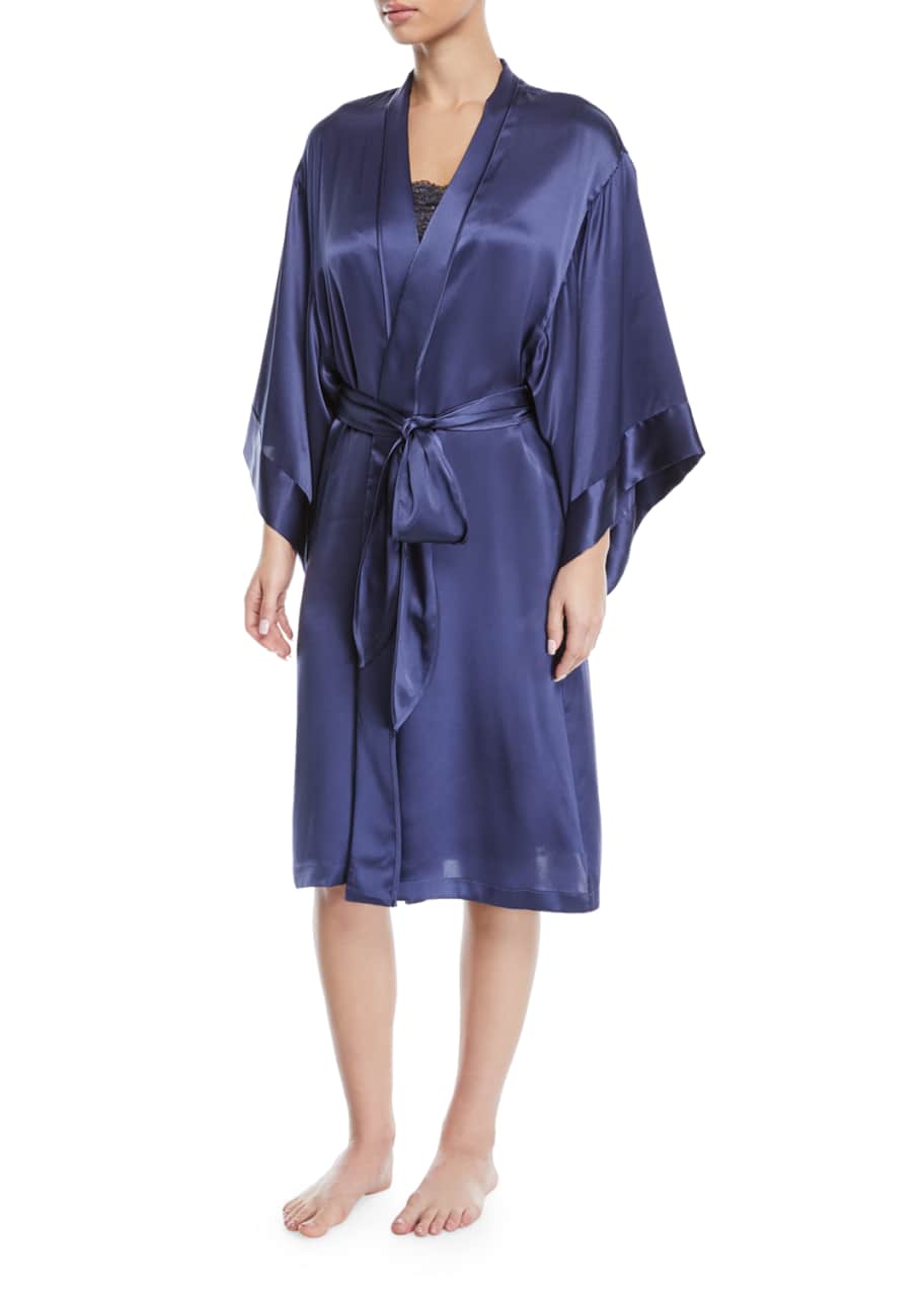 Image 1 of 1: Key Essentials Short Silk Robe