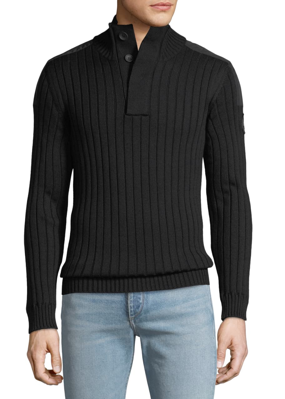 Canada Goose Men s 3 4 Button Turtleneck Sweater Bergdorf Goodman