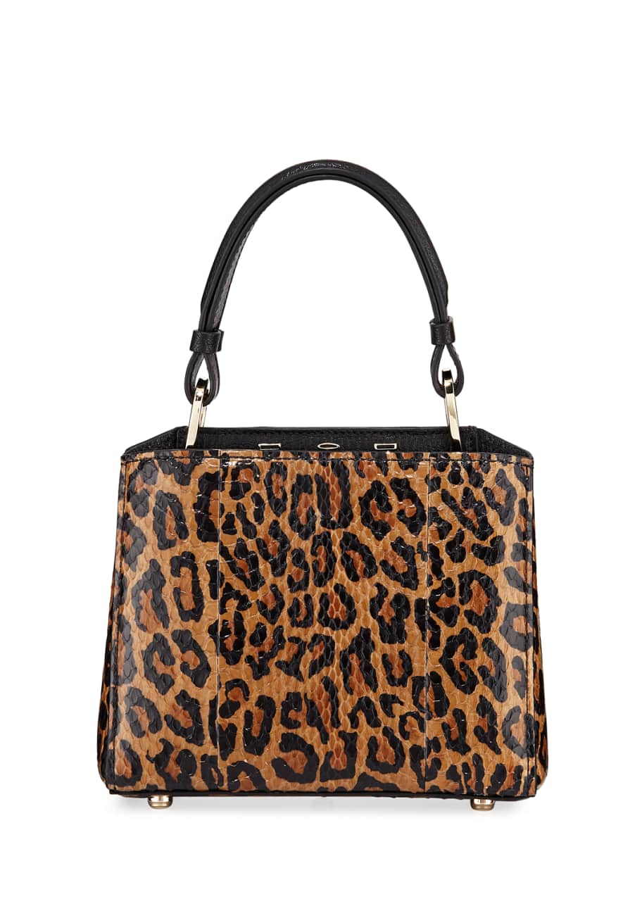 Image 1 of 1: Seven 20 Leopard-Print Snakeskin Top-Handle Bag