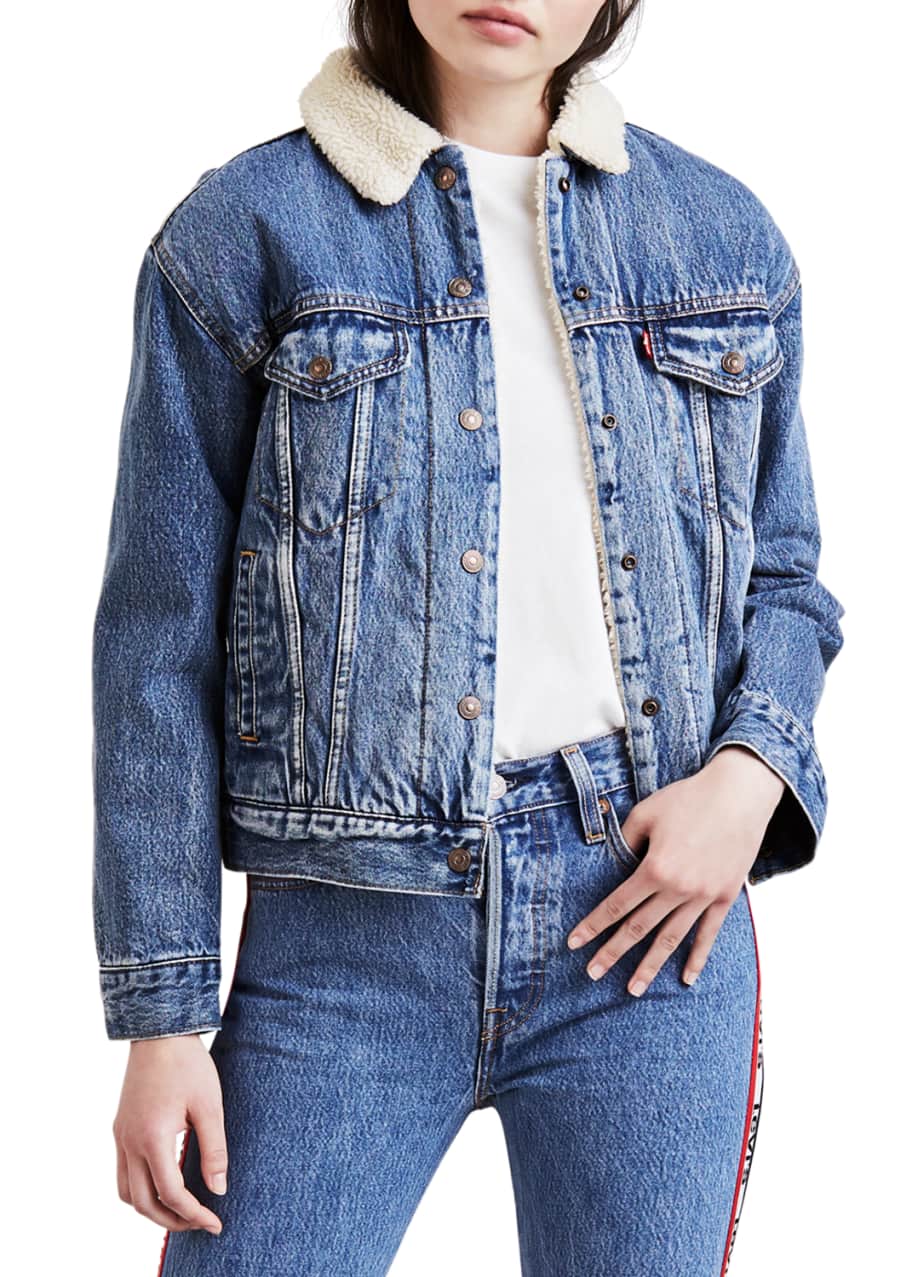 Levi's faux fur cheap denim trucker jacket