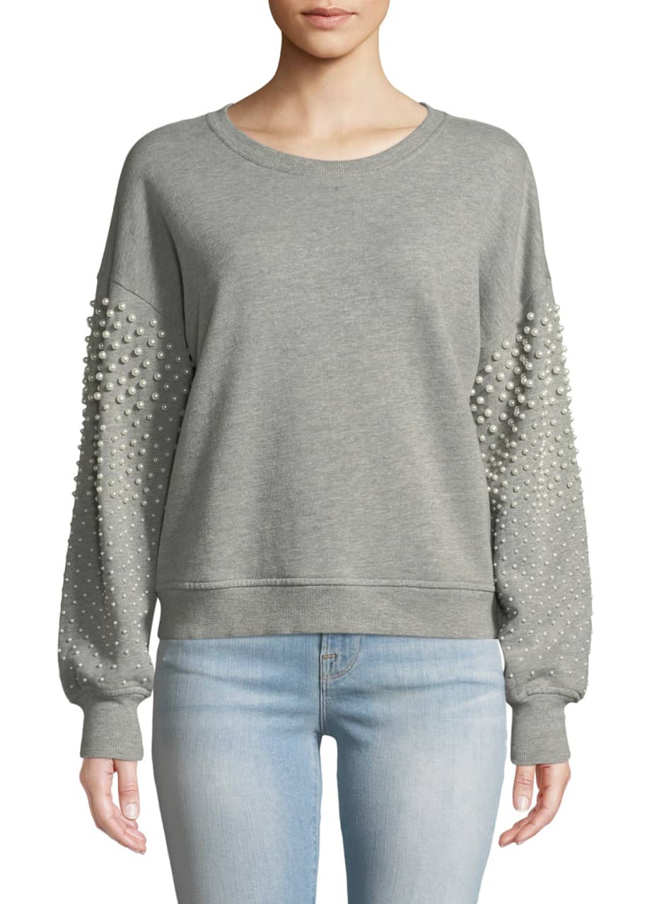 Joie Sanceska Pearly Stud Cotton Sweatshirt Bergdorf Goodman