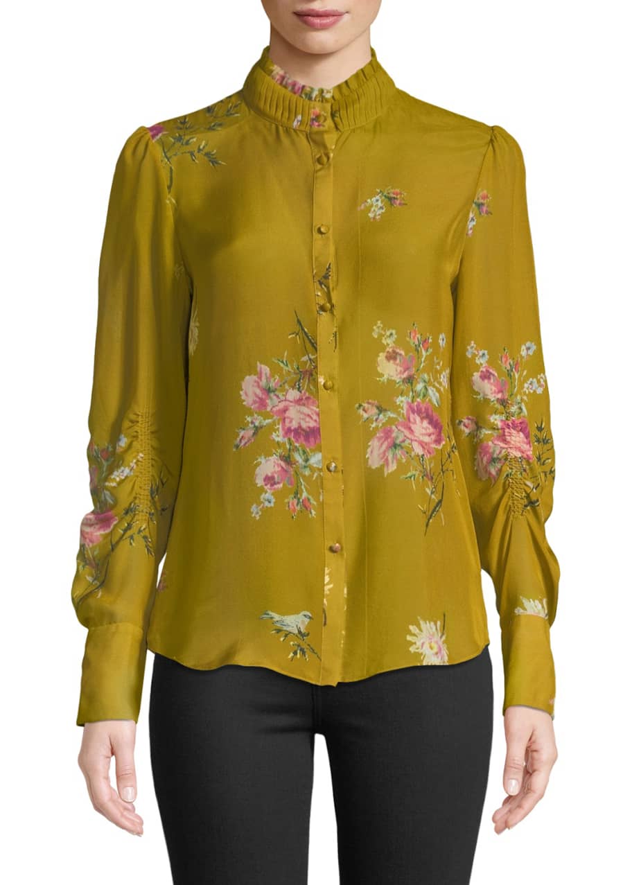 Joie elzie silk floral blouse 2025