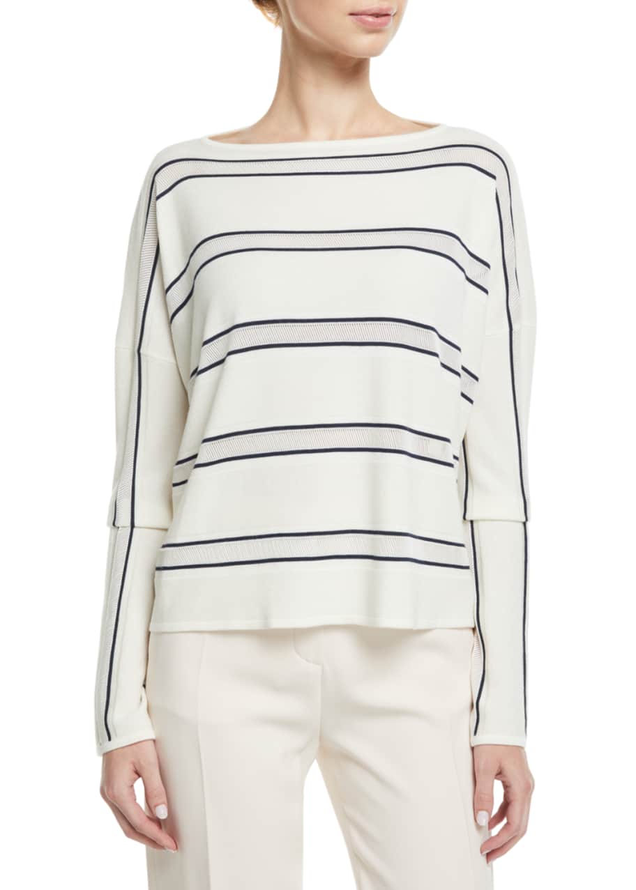 Loro Piana Boat-Neck Large-Stripe Cashmere-Silk Sweater - Bergdorf Goodman
