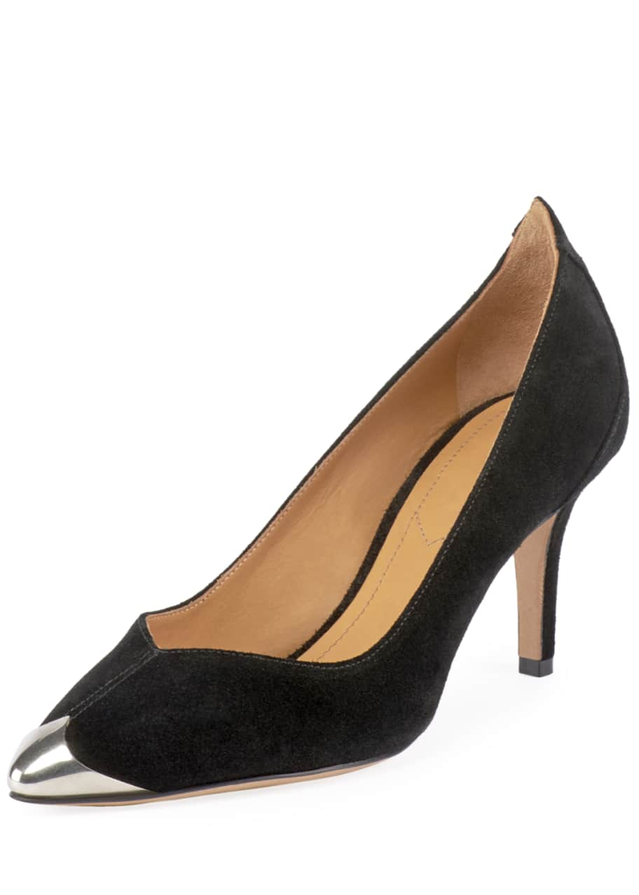 afstemning Peer krøllet Isabel Marant Pavis Suede Metal-Toe Pumps - Bergdorf Goodman