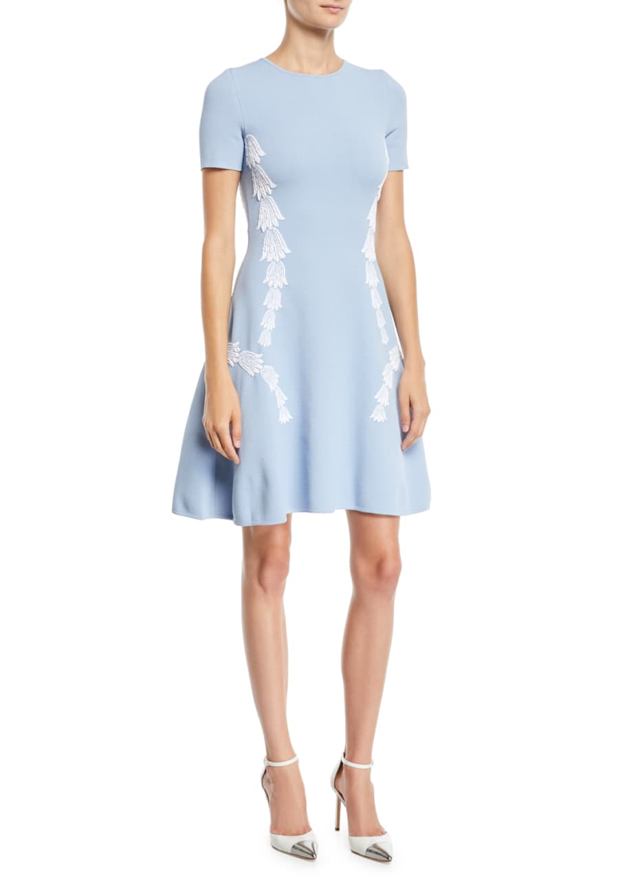 Oscar de la renta fit outlet and flare dress