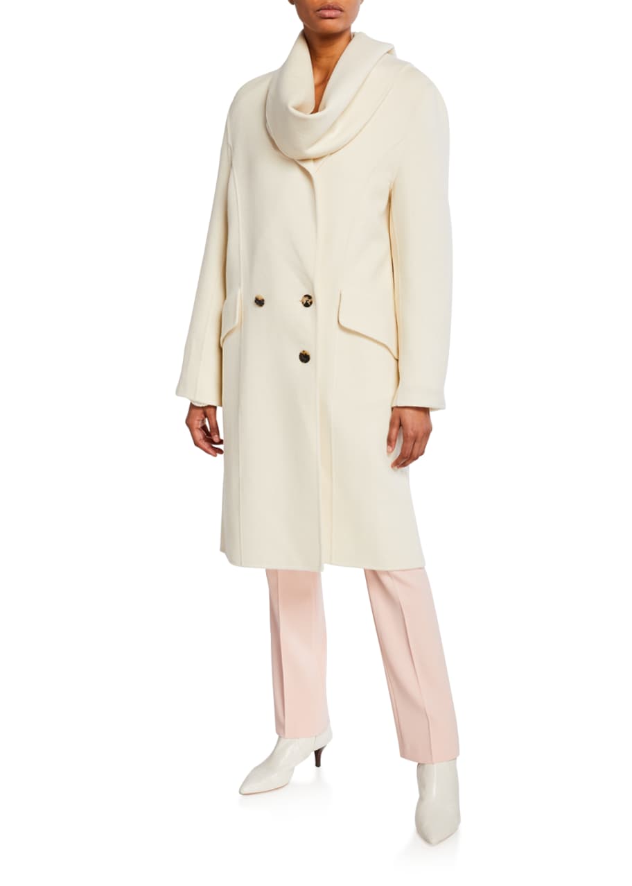 Image 1 of 1: Double-Face Wool Scarf Coat