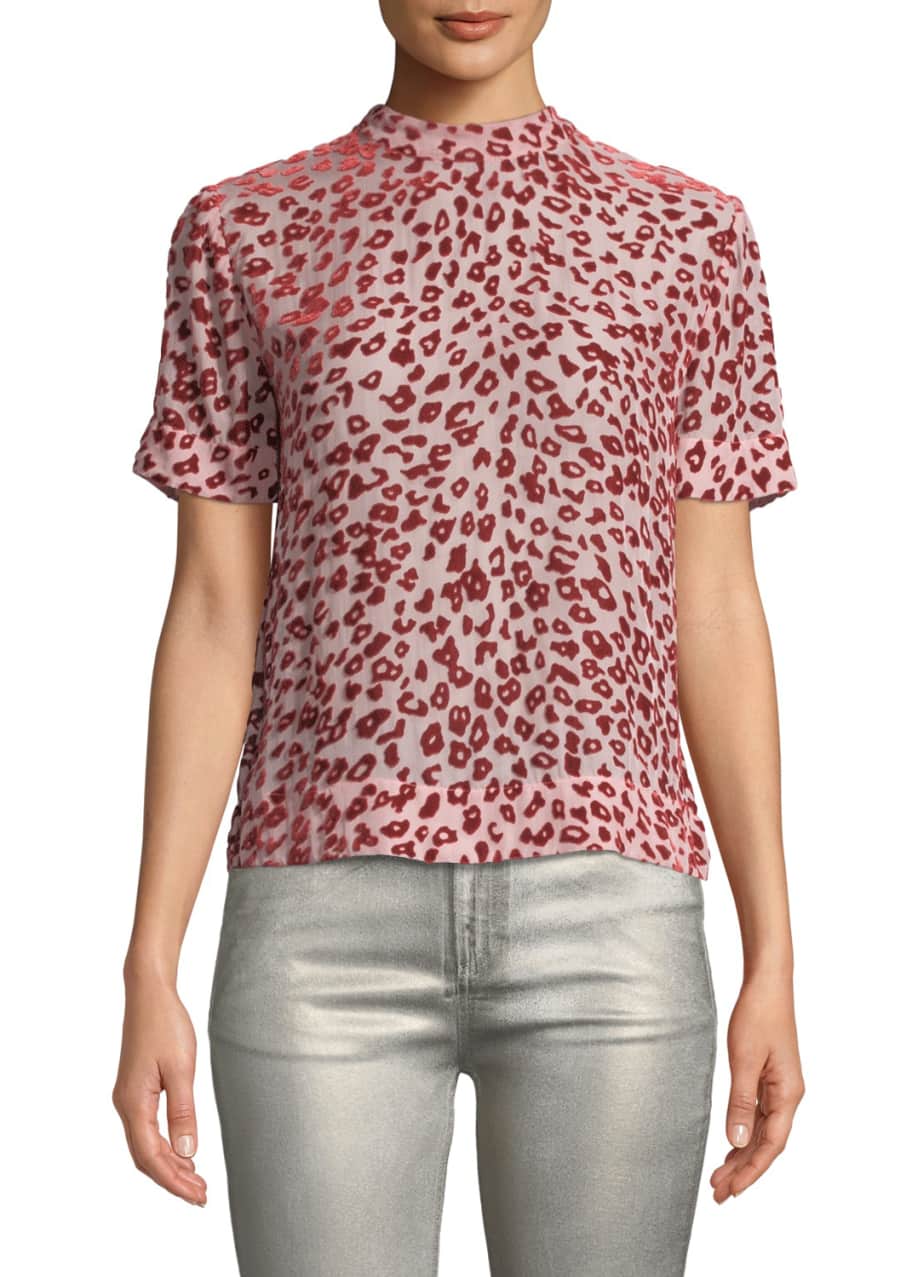 Gia Animal Print Velvet Burnout Tee