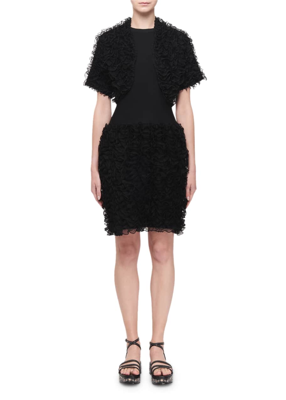 Image 1 of 1: Ruffled Cropped Cape