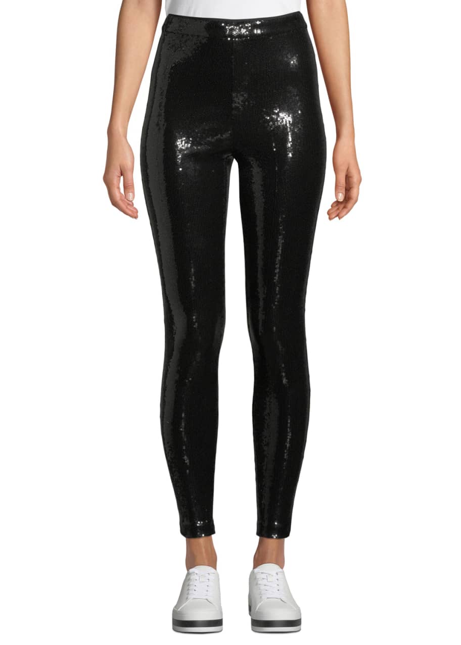 Alice + Olivia Zendaya Sequin Pull-Up Leggings - Bergdorf Goodman