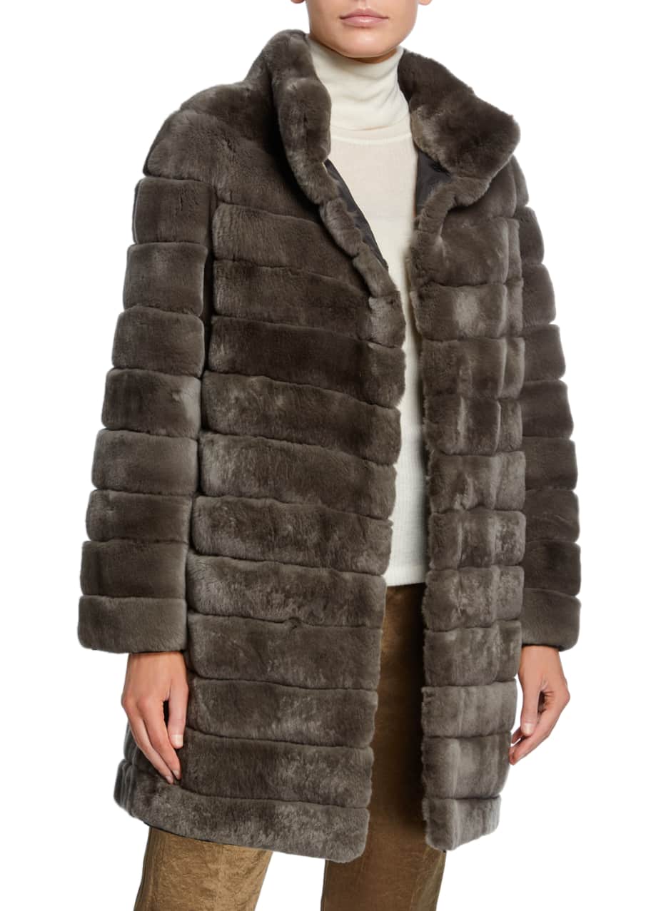 Yves Salomon Rabbit Fur Panel Reversible Coat Bergdorf Goodman