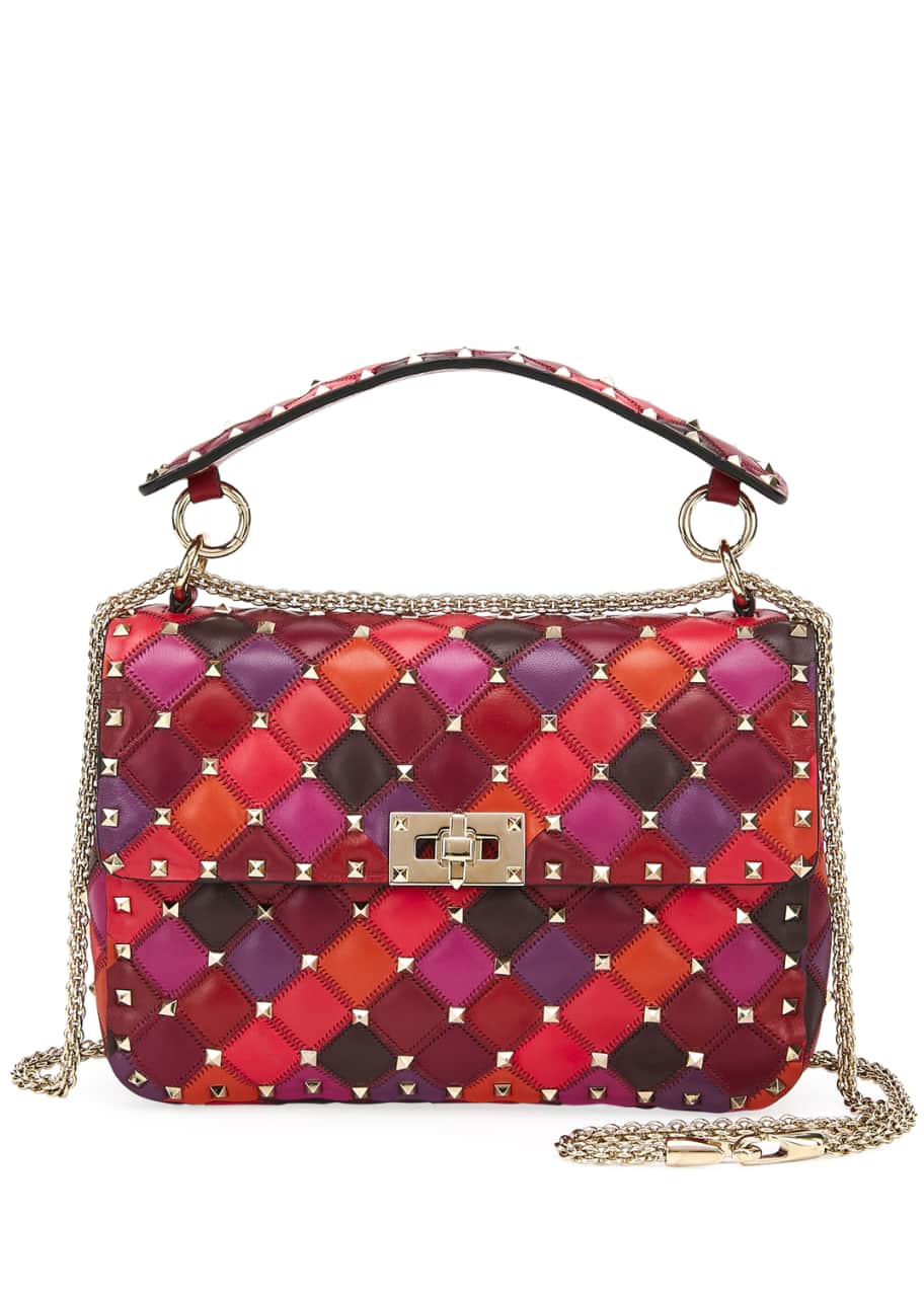 Valentino Garavani Spike.It Rockstud Medium Colorblock Leather Shoulder