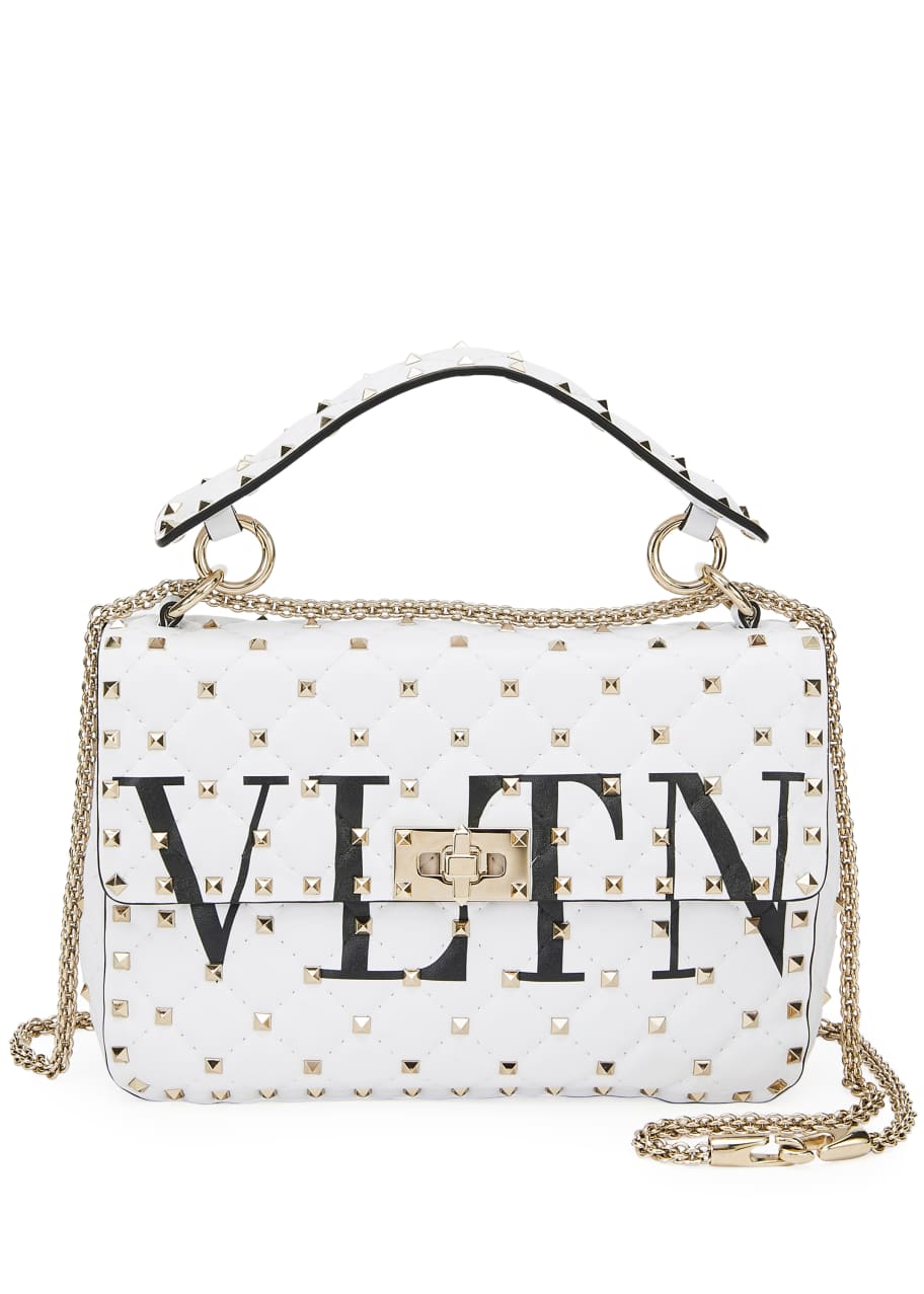 Valentino Garavani Spike.It Medium VLTN Logo Quilted Leather Shoulder ...