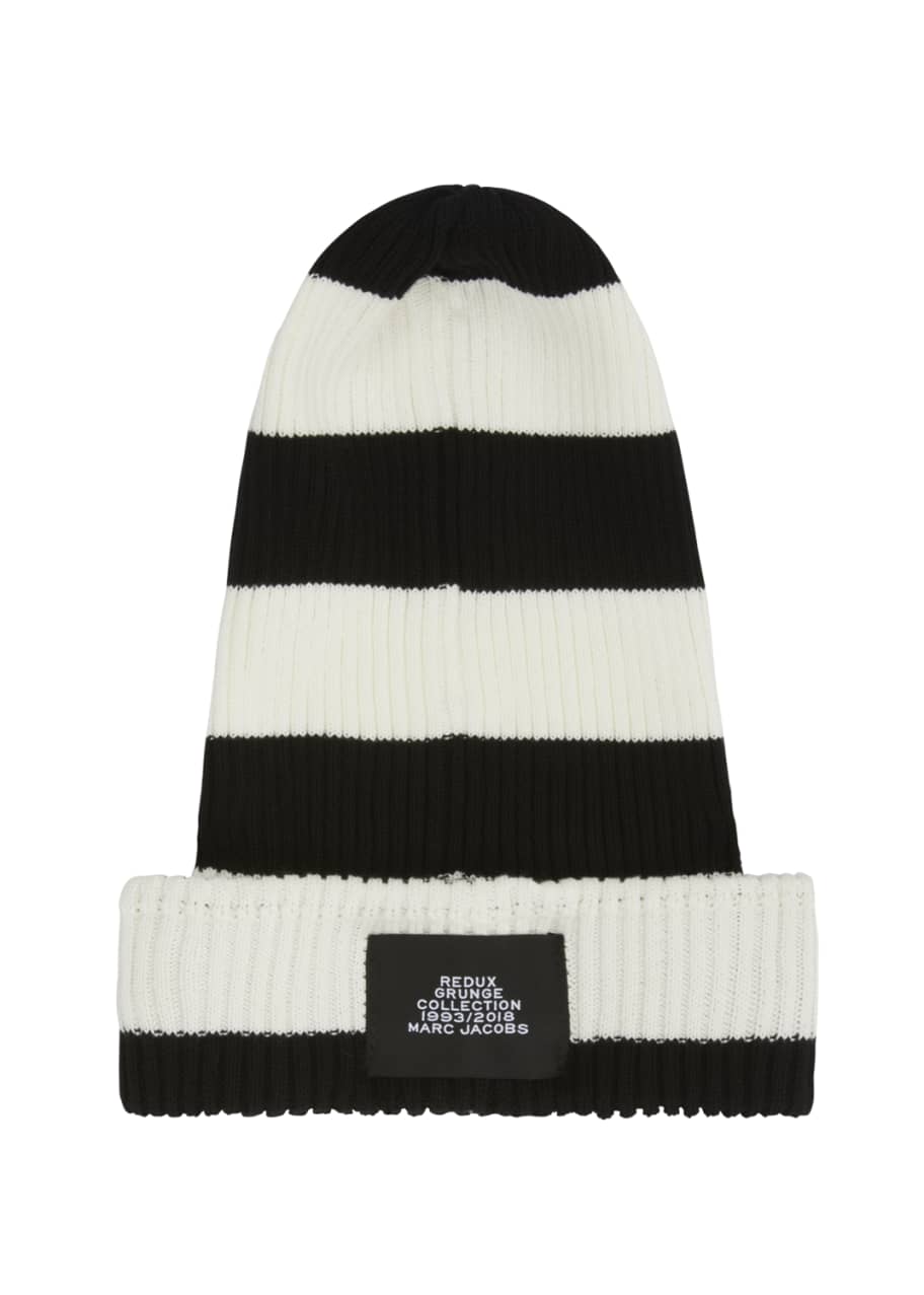 Marc Jacobs Redux Grunge Collection Wide Stripe Cotton Beanie Hat