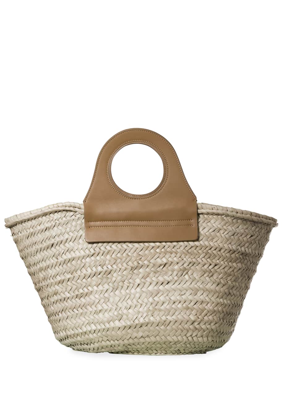 HEREU Cabas Straw Leather Tote Bag Bergdorf Goodman