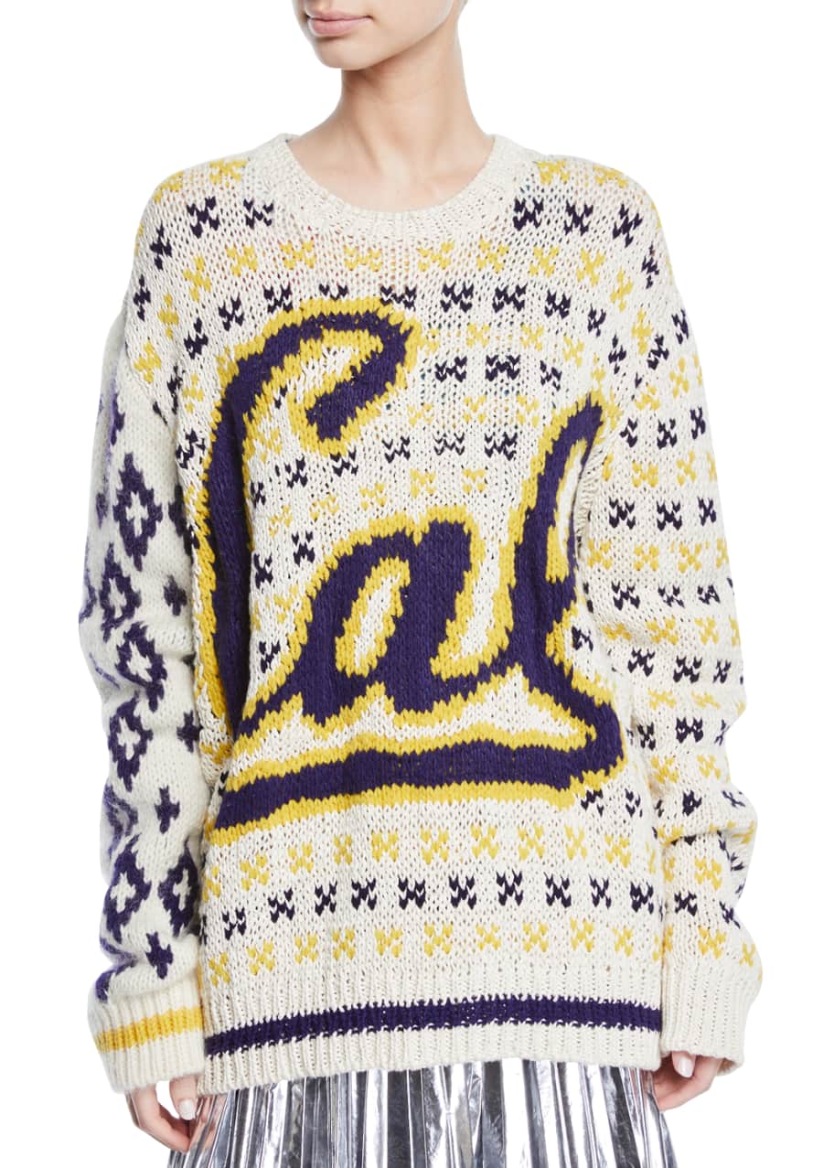 CALVIN KLEIN 205W39NYC UC Berkeley Intarsia Crewneck Sweater - Bergdorf  Goodman