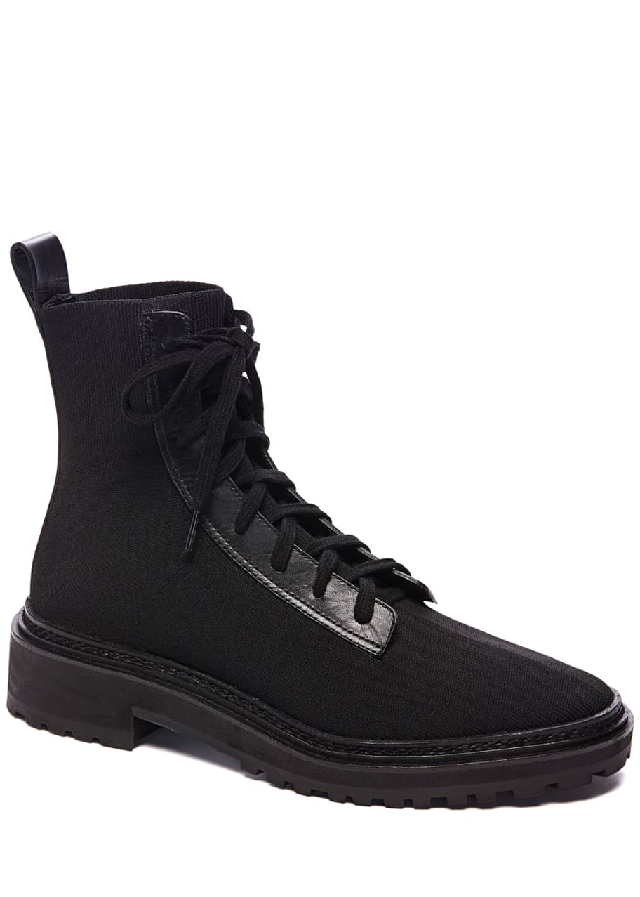 Brady Stretch Knit Lace Up Boots