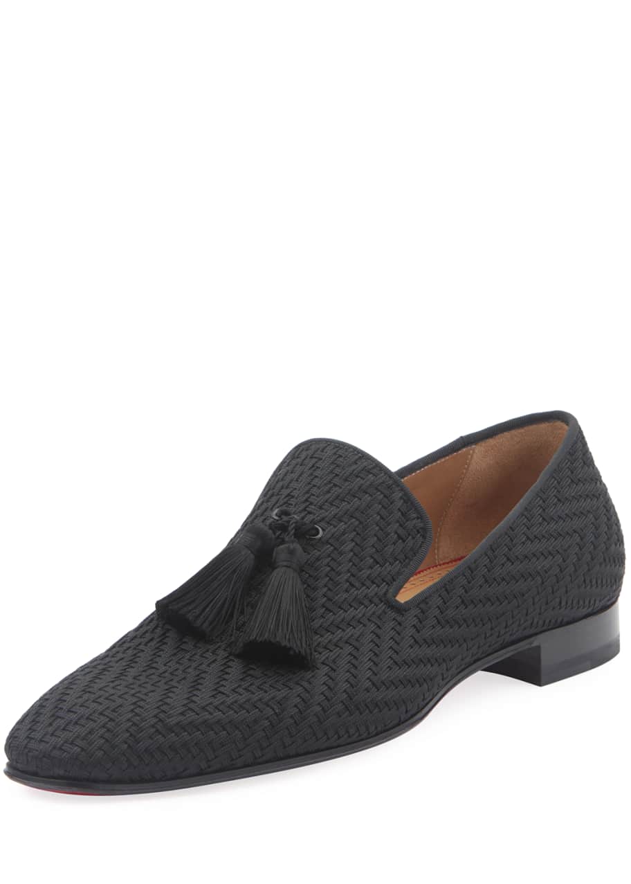 Mens woven tassel on sale loafers